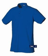 Ярко-голубая мужская рубашка-поло SUMMER 170. Для нанесения логотипа.
