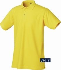 Желтая мужская рубашка-поло SUMMER для нанесения логотипа.