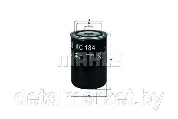Фильтр топливный KC184 - фото 1 - id-p2033793