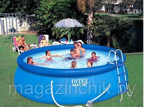 Intex 54914 (28164) Надувной бассейн Intex Easy Set Pool, 457х91 см + фильт. насос, лестница, крышка, подстилк