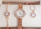 Подарочный набор Dior браслет подвеска часы. Цвет золото, фото 6