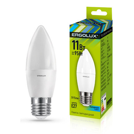 Лампа светодиод.  LED-C35-11W-E27-4500K СВЕЧА  Ergolux арт.13622, фото 2