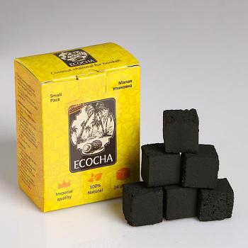 Кокосовый уголь для кальяна Ecocha, 24 кубика