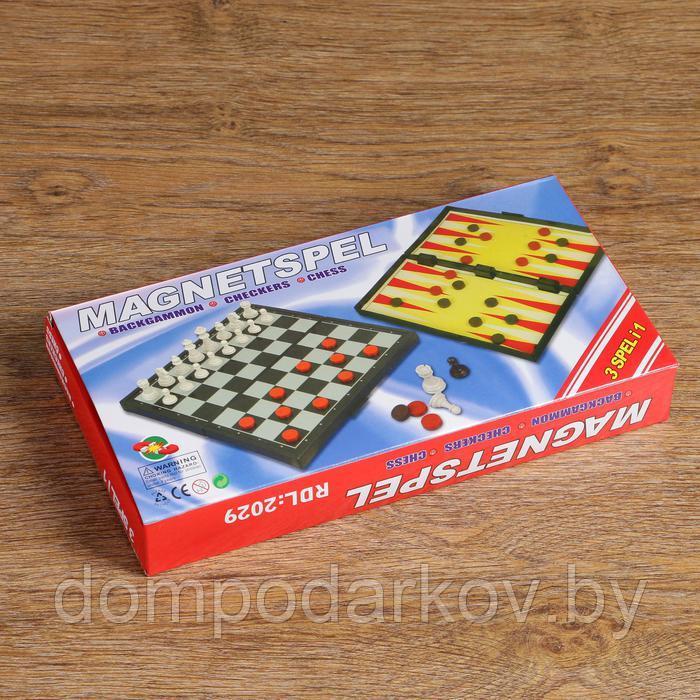 Настольная игра, набор 3в1 "Зук": нарды, шахматы, шашки, магнитная доска 24.5х24.5 см - фото 9 - id-p143500626