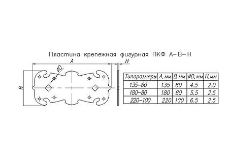 Пластина крепежная фигурная 135*60мм, фото 2