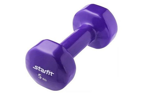 Гантели виниловые 5 кг x 2, STARFIT (фиолетовый) DB-101-5-PU - фото 1 - id-p143511174