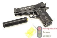Игрушка металлический пневматический пистолет AIRSOFT GUN С.9+ (арт.9-2419) код. 0027