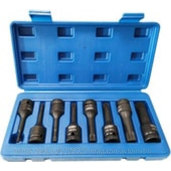Набор головок-бит SPLINE ударных 8пр.,1/2", в кейсе FORCEKRAFT FK-40811MPB