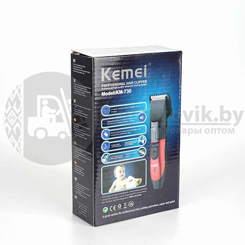 Портативный профессиональный триммер для стрижки волос, ухода за бородой и усами Kemei KM-730 (оригинал) - фото 5 - id-p143513704