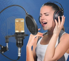 Студийный микрофон для домашней звукозаписи, караоке, стриминга и блогинга BM-800 в комплекте с микшерным