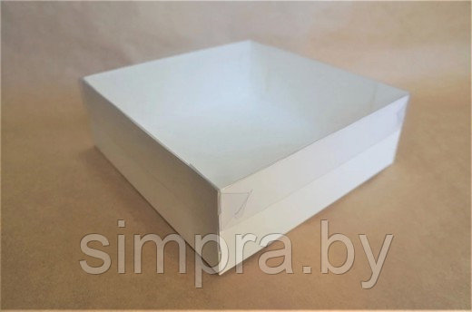Коробка для печенья 200х200х70 мм белая - фото 1 - id-p143543240
