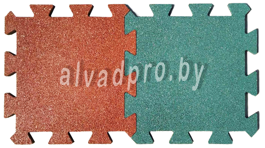 Резиновая плитка-пазл зеленая ALVADPRO 500*500*16 мм - фото 3 - id-p133021016