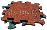 Резиновая плитка-пазл зеленая ALVADPRO 500*500*16 мм, фото 2