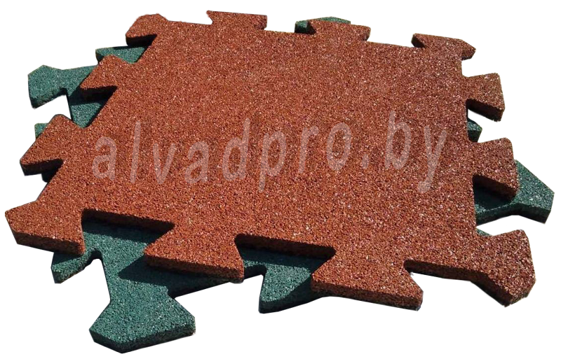 Резиновая плитка-пазл зеленая ALVADPRO 500*500*16 мм - фото 2 - id-p133021016