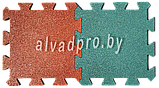 Резиновая плитка-пазл красная ALVADPRO 500*500*16 мм, фото 4