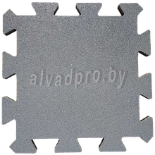 Резиновая плитка-пазл серая ALVADPRO  500*500*30 мм