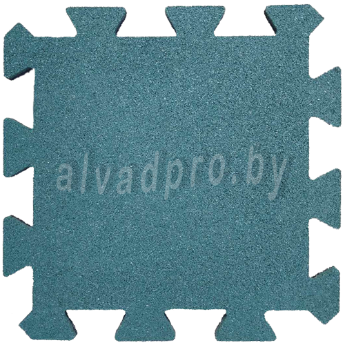 Резиновая плитка-пазл зеленая ALVADPRO 500*500*30 мм