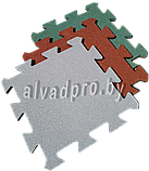 Резиновая плитка-пазл зеленая ALVADPRO 500*500*30 мм, фото 6