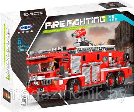 Конструктор Пожарная машина с водометом, XB-03030, аналог Лего - фото 1 - id-p143576298