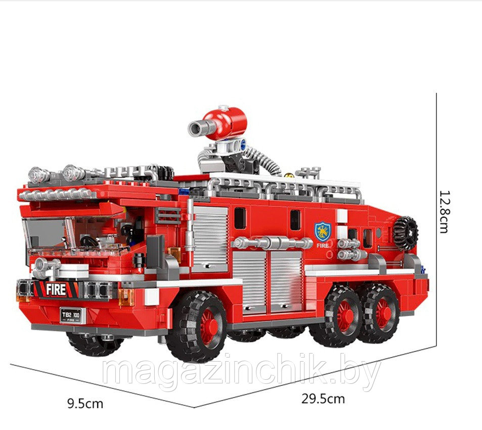 Конструктор Пожарная машина с водометом, XB-03030, аналог Лего - фото 3 - id-p143576298