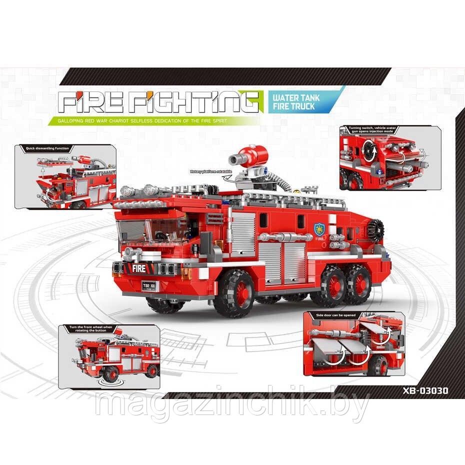 Конструктор Пожарная машина с водометом, XB-03030, аналог Лего - фото 5 - id-p143576298