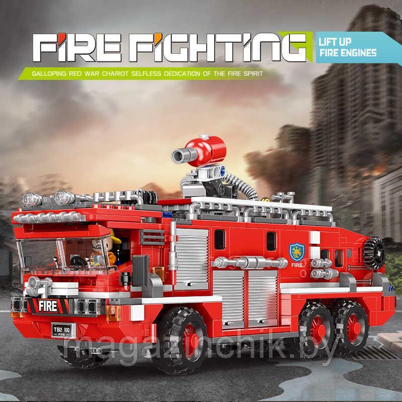 Конструктор Пожарная машина с водометом, XB-03030, аналог Лего - фото 4 - id-p143576298