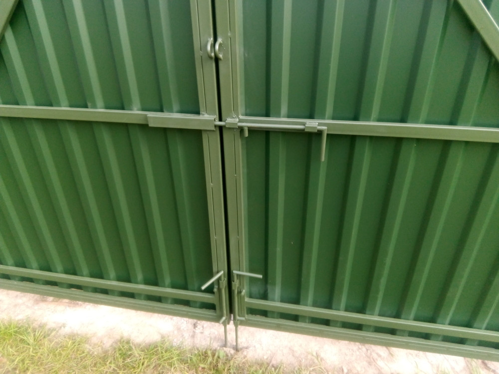 Ворота распашные металлические (замер, изготовление, доставка, монтаж) - фото 4 - id-p143580117