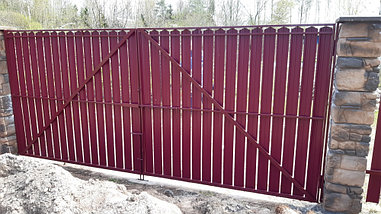 Ворота распашные металлические (замер, изготовление, доставка, монтаж), фото 3