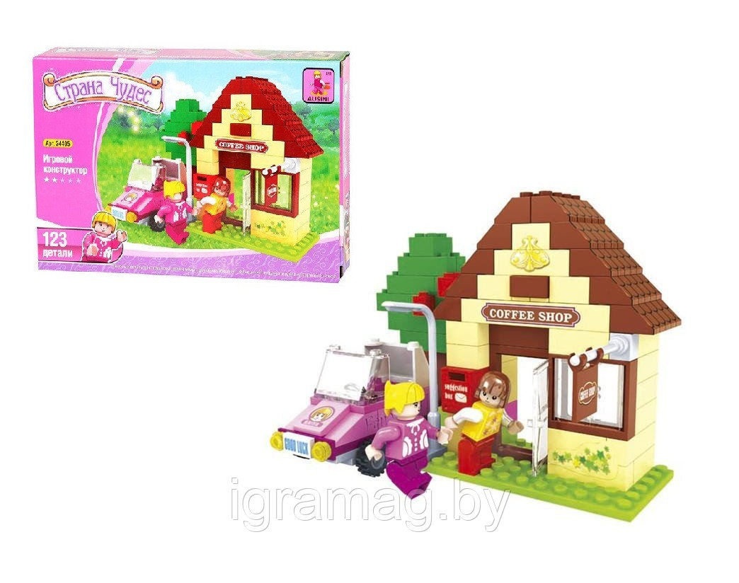 Конструктор Aucsini Toys “Страна Чудес” – Кофейня, 123 детали