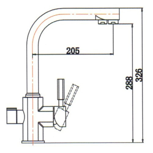 Смеситель c подключением питьевой системы Kaiser 40144 Хром - фото 4 - id-p143590200