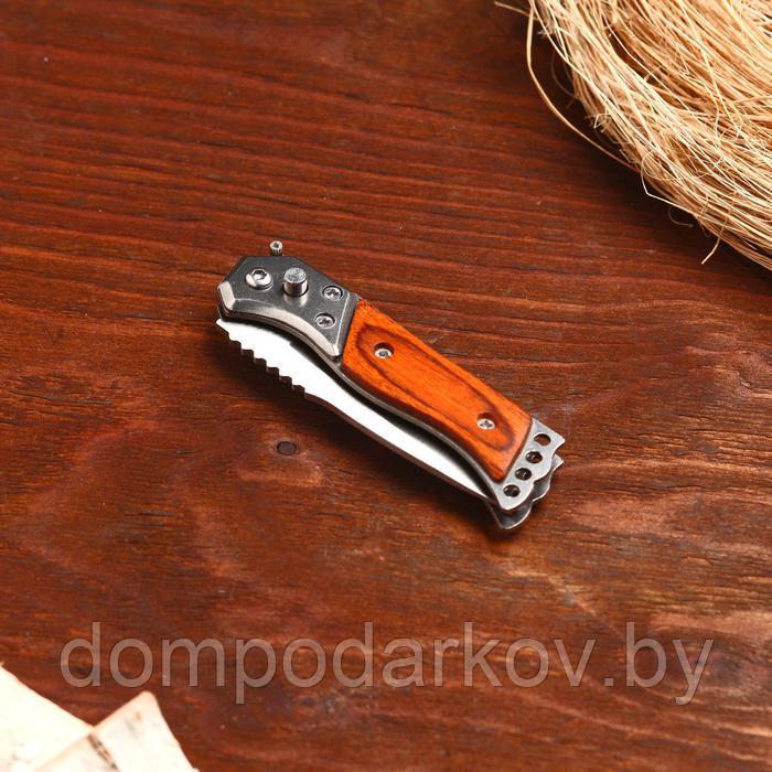 Нож складной автоматический Мастер К, ручка дерево, клинок 7,5см - фото 2 - id-p143598894