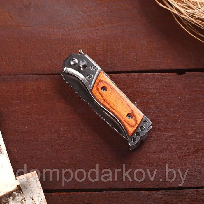Нож складной автоматический Мастер К, ручка дерево, клинок 7,5см - фото 3 - id-p143598894