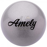 Мяч для художественной гимнастики Amely 190 мм (серый, с блестками) (арт. AGB-102-19-GR)