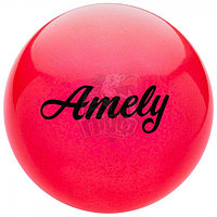Мяч для художественной гимнастики Amely 190 мм (красный, с блестками) (арт. AGB-102-19-R)