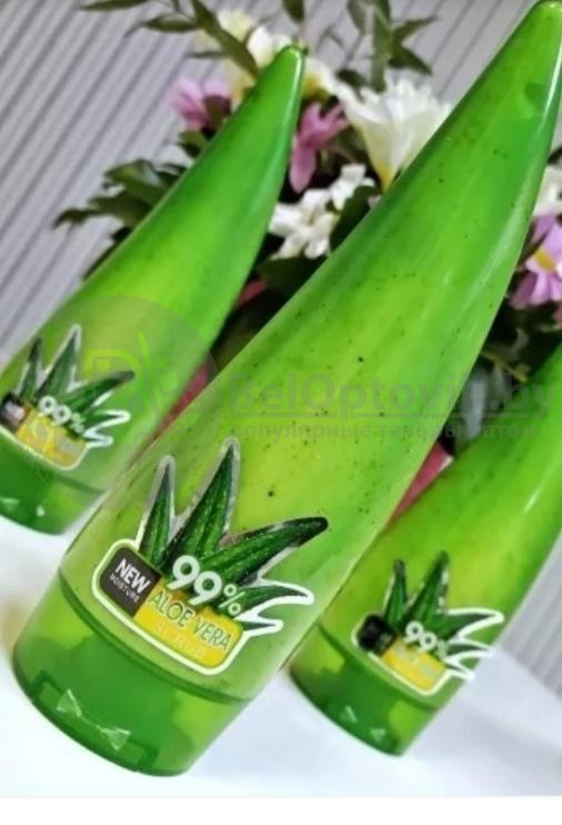 Ликвидация Универсальный скраб для лица и тела ALOE VERA 99, 260 ml (нежное очищение, интенсивное увлажнение). - фото 4 - id-p143615579