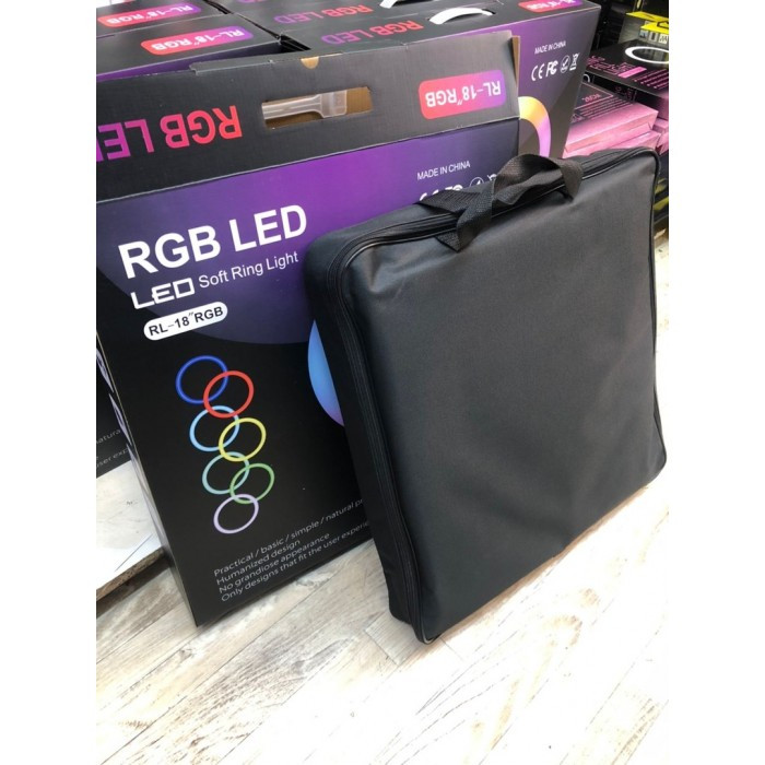 Кольцевая лампа RL-18 RGB 45 (гарантия 2 года, в комплекте штатив, сумка, держатели) - фото 2 - id-p143659256