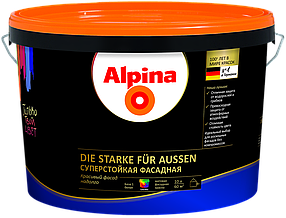 Краска Alpina Суперстойкая фасадная (Alpina Die Starke für Aussen) База 1, белая, 10 л.