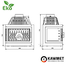 Каминная топка W17 L(R)B с угловым левым или правым стеклом без рамы (16.1 kW) EKO, фото 2