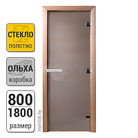 Дверь для бани стеклянная DoorWood, сатин, 800x1800