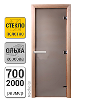 Дверь для бани стеклянная DoorWood, сатин, 700x2000
