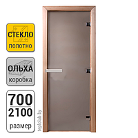 Дверь для бани стеклянная DoorWood, сатин, 700x2100