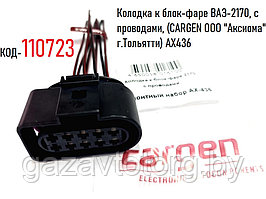 Колодка к блок-фаре ВАЗ-2170, с проводами, (CARGEN ООО "Аксиома" г.Тольятти) AX436