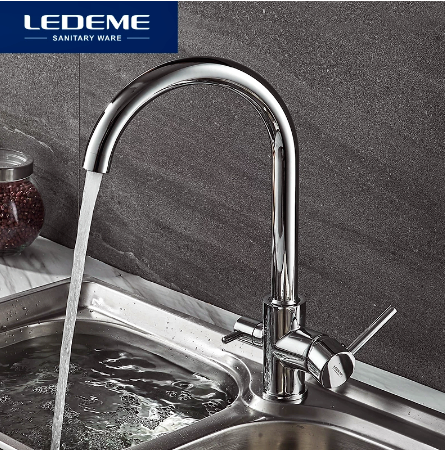 Смеситель для кухни с подключением к питьевой системы латунный Ledeme L 4255-3 - фото 2 - id-p143748343