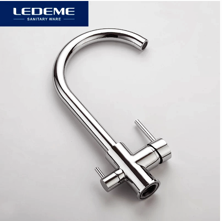 Смеситель для кухни с подключением к питьевой системы латунный Ledeme L 4255-3 - фото 4 - id-p143748343