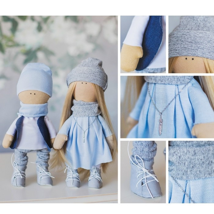Интерьерные куклы «Ник и Нати», набор для шитья, 18 × 22.5 × 4.5 см - фото 1 - id-p143750636
