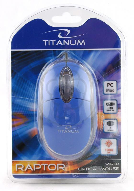 Проводная оптическая мышь TITANUM TM102B 3D USB, 3 кнопки, 800dpi