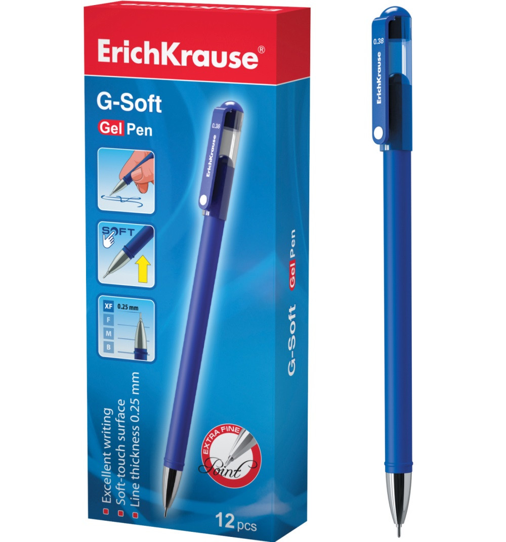 Ручка гелевая ErichKrause G-Soft синяя (цена с НДС)