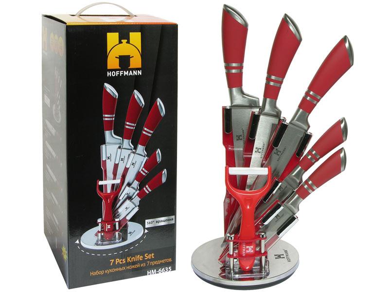 Набор ножей 7 предметов красные НМ 6635 Hoffmann - фото 1 - id-p143781447