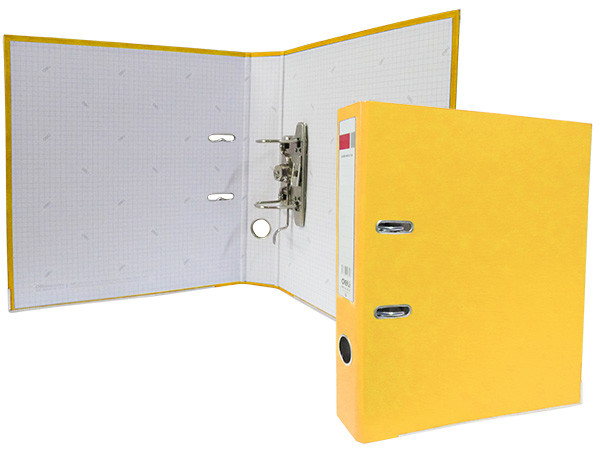 Папка-регистратор 75мм DELI ПВХ А4 жёлтый (Цена с НДС)