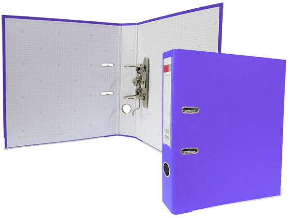Папка-регистратор 75мм DELI ПВХ А4 фиолетовая (Цена с НДС)